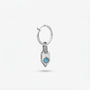 Vue de face des boucles d'oreilles Turquoise Sun en argent sterling