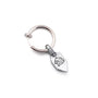 Vue arrière gravée d'un aigle des boucles d'oreilles créoles à clip en argent sterling