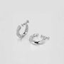 Twisted Zirconia White Gold Clip-On Hoop Earrings angled view on white background