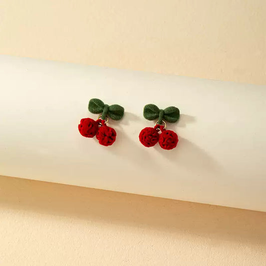 Cute and Playful Non-Piercing Cherry Earrings