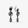 Main photo of Vintage Multi-Gem Drop Clip-On Earrings on a white background, showcasing the intricate design.