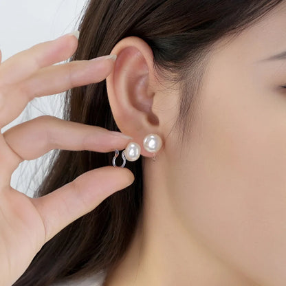 Timeless White Pearl Invisible Clip-On Earrings ideal for both daily wear and special events.
