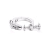 Details of White Zircon Silver Clip-On Hoop Earring in titanium steel.