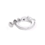 Back of White Zircon Silver Clip-On Hoop Earring in titanium steel.