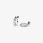 Details of White Zircon Silver Clip-On Hoop Earring.