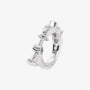 White Zircon Silver Clip-On Hoop Earrings with screw-back clip-on closure.