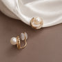 Detailed view of the comfortable C-type clip-on earring back with silicone pads for non-pierced ears.