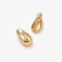 Chunky Drop Clip-On Earrings in Gold showing clip-on back closure detail