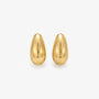 Chunky Drop Clip-On Earrings in Gold — pair of teardrop earrings on plain background