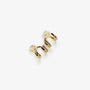 Double Hoop Clip-On Earrings in Gold displayed at angle showing pavé detail