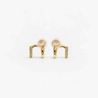 Boucles d'oreilles à clip double créoles en or