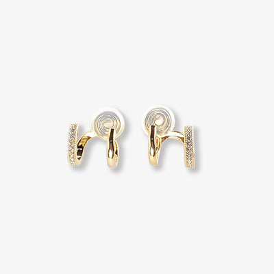 Boucles d'oreilles à clip double créoles en or