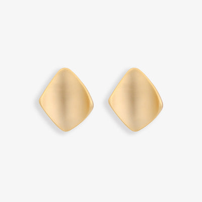 Gold Square Geometric Clip On Earrings