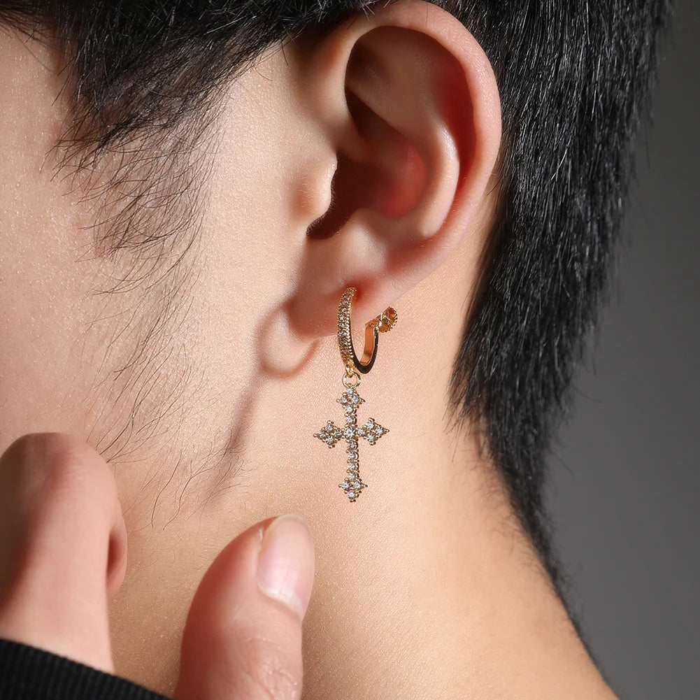 collection of clip-on dangle earrings for men