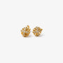 Gold Cross Clip-On Stud Earrings shown at angle highlighting clip-on closure and crystal detail
