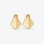 Gold Square Geometric Clip-On Earrings — pair with brushed finish on plain background