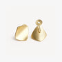 Gold Square Geometric Clip-On Earrings shown from back, clip closure detail