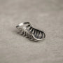 Silver Gothic Helix Ear Cuff angled side view on gray background showing detailed metalwork