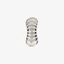 Silver Gothic Helix Ear Cuff top view showing stacked metallic bands on white background
