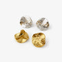 Hammered disc clip on earrings shown in silver and gold finishes