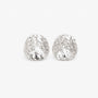 Pair of hammered silver disc clip on earrings with a domed textured finish