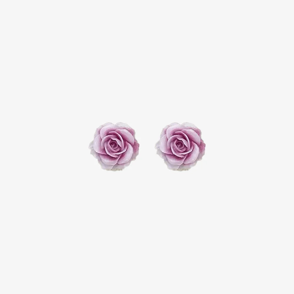 pair of lavender rose magnetic clip-on stud earrings