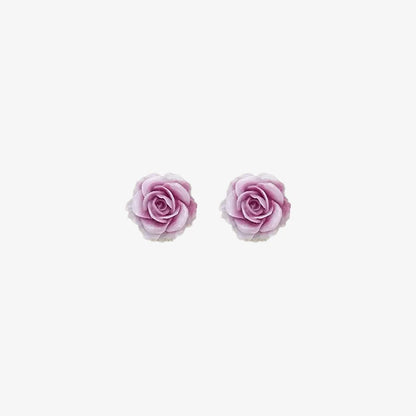 pair of lavender rose magnetic clip-on stud earrings