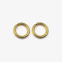 A pair of twisted rope textured clip-on hoop earrings in a polished gold finish, shown isolated on a white background.