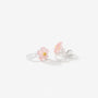 Close-up of the resin petal texture and clear stud clip mechanism for non-pierced ears.