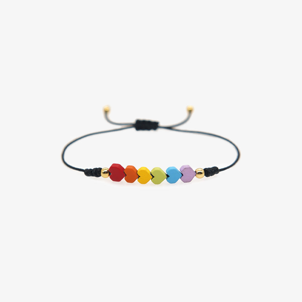 rainbow heart stone bracelet, a gift of love and lgbt pride