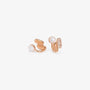 Rose gold clip on earrings with shining stones in details