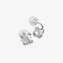 Square CZ clip-on studs showing the U-Type clip and clear spiral resin cushion