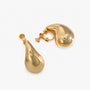 Teardrop Clip-On Earrings in Gold shown at angle with clip-on closure detail visible